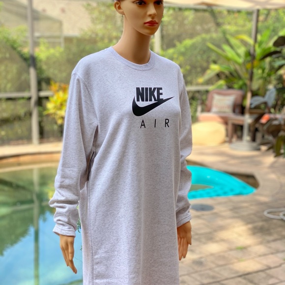 NIKE AIR FLEECE DRESS SMALL GRAY - Picture 2 of 7